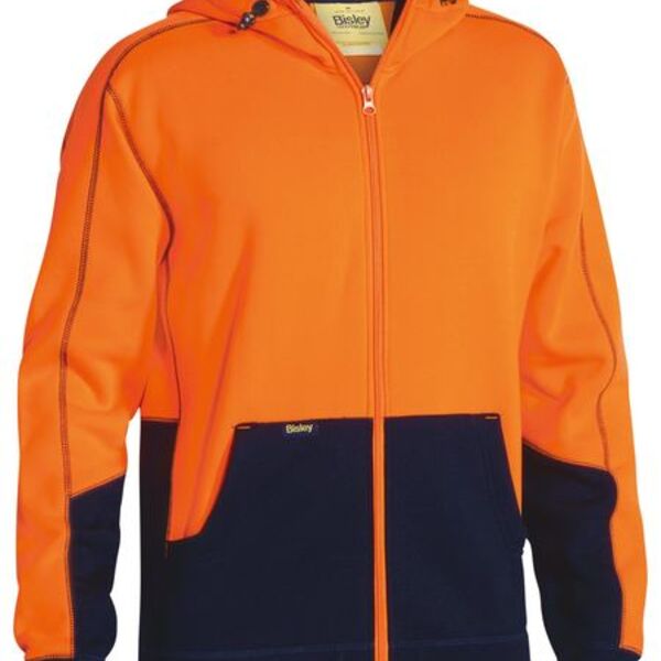 Hi Vis Zip Front Fleece Hoodie Thumbnail