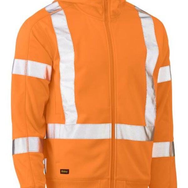 X Taped Hi Vis Zip Front Fleece Hoodie Thumbnail