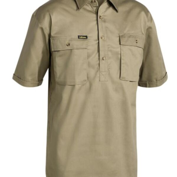 Closed Front Cotton Drill Shirt Thumbnail