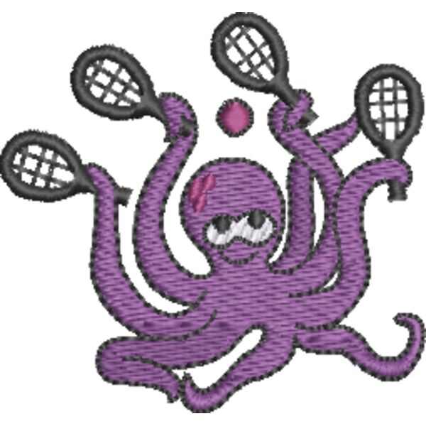 Octopus playing racquetball 68x64mm  Thumbnail