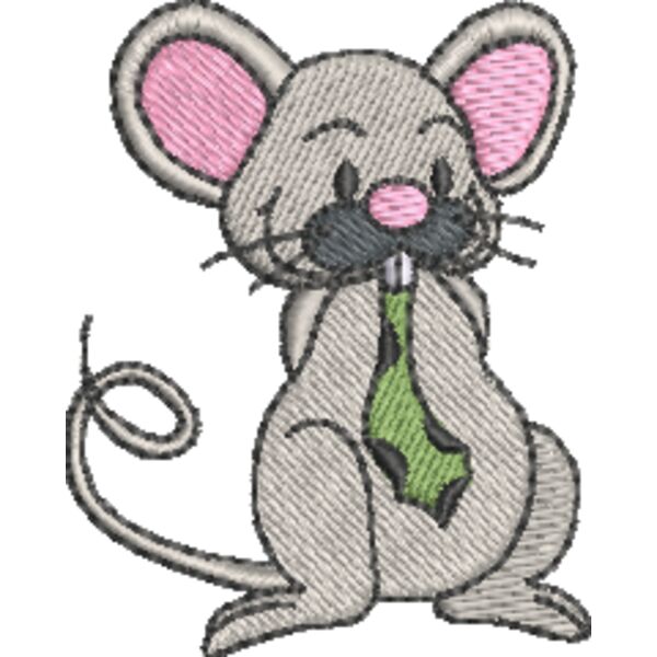 Mouse with Tie 51x64mm Thumbnail